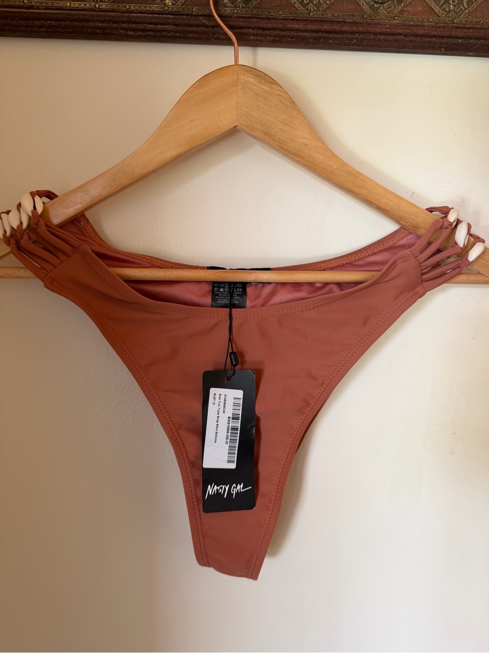 Nasty Gal Rusty Rose High-Cut Bikini Bottom